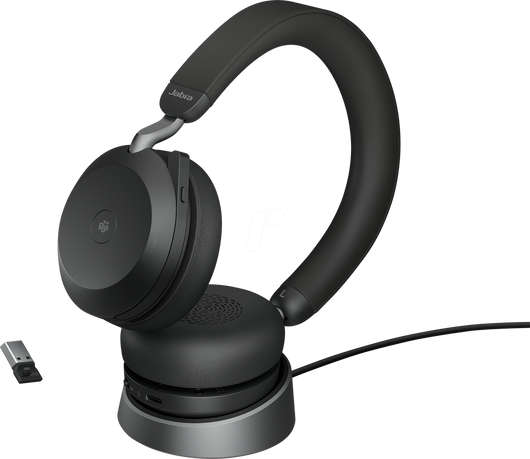 Jabra Evolve2 75  Stereo UC,  Link 390A w/Charging Stand - Black (27599-989-989)