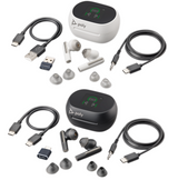 Poly Voyager Free 60+ UC M Earbuds + USB-A or USB-C Adapter + Touchscreen Charge Case