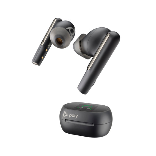 Poly Voyager Free 60+M UC Carbon Black Earbuds +BT700 USB-C Adapter +Touchscreen Charge Case