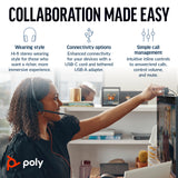 Poly Blackwire 3220 Stereo USB-C Headset +USB-C/A Adapter