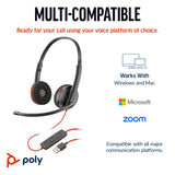 Poly Blackwire 3220 Stereo USB-C Headset +USB-C/A Adapter