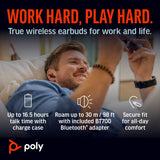 Poly Voyager Free 60+M UC Carbon Black Earbuds +BT700 USB-C Adapter +Touchscreen Charge Case