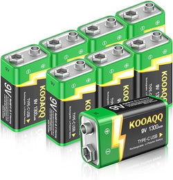 9V Rechargeable Lithium High Capacity (8-Pack)