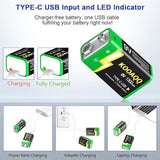 9V Rechargeable Lithium High Capacity (8-Pack)