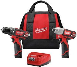 Milwaukee M12 12V Cordless Lithium-Ion 2-Tool Combo Kit Hammer Drill and Impact Driver