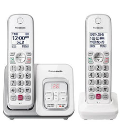 Panasonic KX-TGD832W 2-Handset DECT 6.0 Expandable Cordless Phone System with Digital Answering System - White