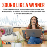 Poly Blackwire 8225 Stereo USB-C Headset +USB-C/A Adapter